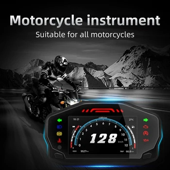 Motocicleta a CONDUS Vitezometru CONDUS Vitezometru ABS Vitezometru Digital LCD contorul de parcurs Indicator de Combustibil Pentru 1/2/4 Cilindru