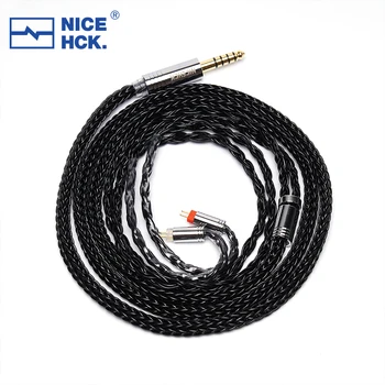 NiceHCK BlackInk 5N OCC+Argint Placat cu OCC Căști HIFI Upgrade de Cablu 3.5/2.5/4.4 mm QDC/MMCX/0.78 2Pin Zero HEXA Kima IEM