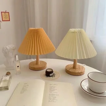 Nordic Cutat Lampă de Masă DIY Pliabil USB Art Atmosfera Dormitor Noptieră Lumina de Noapte Acasă Decorare Stil Japonez Lemn de Lumină