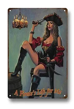 O Viață de Pirat Pentru Mine Frumusete Sexy Sexy Femeie Pirat Retro Bar, Pub, Club Peștera Garaj Cafe Bea Bere Perete Poster Art Decor