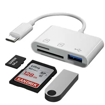 OTG Card Reader Trei-in-one, Telefonul Mobil, Tableta, Conexiune Typec La USB SD TF Multi-funcția de Conversie Linie