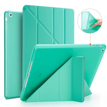 Pentru ipad Air 2 A1566 A1567 cu Transparente PC Înapoi Caz pentru iPad 6 CAZ Pentru iPad Aer 2 Caz Ultra Slim din piele PU de Acoperire