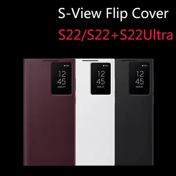 Pentru Samsung S22 Ultra Plus 5G Inteligent de Vedere Clar Caz de Telefon Inteligent Piele Flip Cover Pentru Galaxy S22+ Full Coajă de Protecție