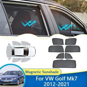 Pentru Volkswagen VW Golf Mk7 2012~2021 Magnetic Parasolar Net Plasă de Parbriz Geam Vizieră de Protecție Lateral Spate, parasolar Cortina