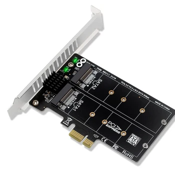 PH58 2 x M2 SATA la PCIE Card Adaptor Dublu Disc de Afișare RAID Card Splitter Card de Expansiune PCIe X1 de la unitati solid state M2 SSD pe SATA