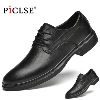 PICLSE Brand de Lux de Oameni de Afaceri de Rochie Pantofi din Piele Formale Bărbați Pantofi Negri Pantofi Oxford Pentru Barbati Pantofi Plat
