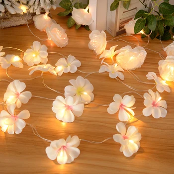 Plumeria Hawaiian Frangipani Flori Artificiale Șir LED Lumina Ou Flori Ghirlandă cu flori de Nunta Hawaiian Decor Acasă