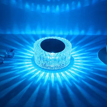 Romantic 3/16 Culori LED Cristal Lampă de Masă Cuib de Pasăre Ușoară Atingere de Proiecție Atmosfera Lampa Decor Dormitor pentru USB LED Lumina de Noapte