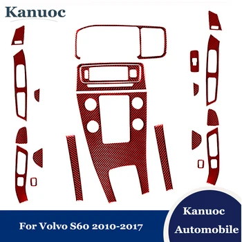 Roșu Autocolante Auto Pentru Volvo S60 2010-2017 Accesorii Din Fibra De Carbon Capac Tapiterie Interior Auto Muluri Decorative Benzi