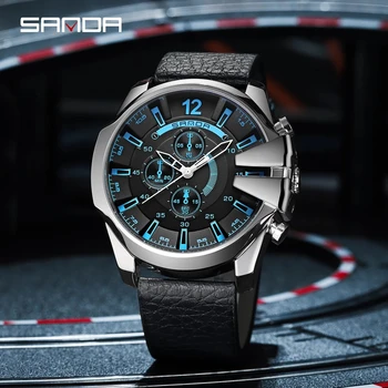 SANDA Top Brand de Lux Casual Cuarț Bărbați Ceas Ceas de Afaceri de Sport Ceasuri de mana Ceas rezistent la apa Rece de sex Masculin reloj 5011