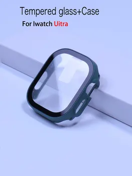 Sticla+caz Pentru Apple Watch Accesorii curea smartwatch PC-ul Bara de protecție+Ecran Protector Temperat Acoperi iwatch serie de bandă Ultra 49mm