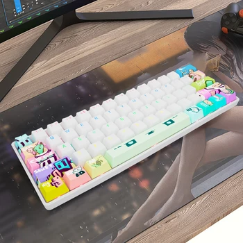 Tastatura cu fir 18 Efecte de Iluminare 61Keys RGB Tastatura cu Axa Corpului Mecanice Sublimare Taste pentru ESports Gaming Office