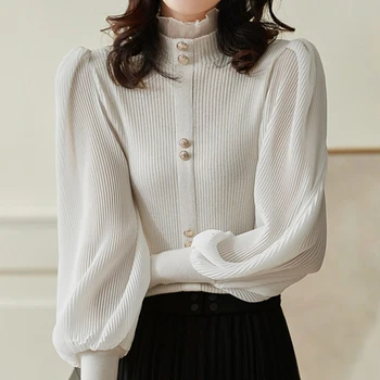 Trage Femme Toamna Elegant Sifon Maneca Lunga Mozaic Pulover Femei 2021 Toamna Iarna Coreean Topuri Tricotate Pulovere