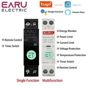 TUYA WiFi MCB Inteligent Întrerupător de Circuit de Curent Sub Protecție de Tensiune de Alimentare de Măsurare 1-63A fără Fir Control de la Distanță Comutator
