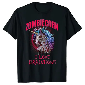 Unicorn Zombie Îmi Place Unde Cerebrale Punk, Goth, Gotic Halloween T-Shirt Umor Amuzant Graphic Tee Topuri Bărbați Moda Bluze Cu Maneca Scurta
