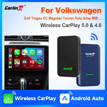 Wireless CarPlay Adaptor CarlinKit 5.0&4.0 Wireless Android Auto BT Auto-connect Pentru VW ID.3 4 5 6 Golf, Polo, Tiguan Fox Caddy CC