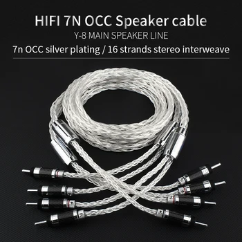 YYAUDIO Y-8 placate cu Argint Hifi 8ag Cablu Difuzor de Înaltă Performanță OCC 7N HIFI Speaker cablu de 1,5 m 2m, 2,5 m, 3m