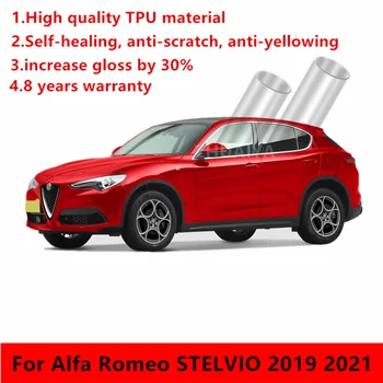 ZHUAIYA caroserie TPU Vopsea de Protecție de Film Autocolant Auto-Vindecare PPF 7.5 gros Pentru Alfa Romeo STELVIO 2019 2021 Trifoi