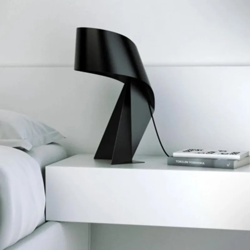 Minimalist lampă de masă Alb și Negru Origami Lampa E27 LED lumini Decorative pentru camera de zi dormitor noptieră lumina