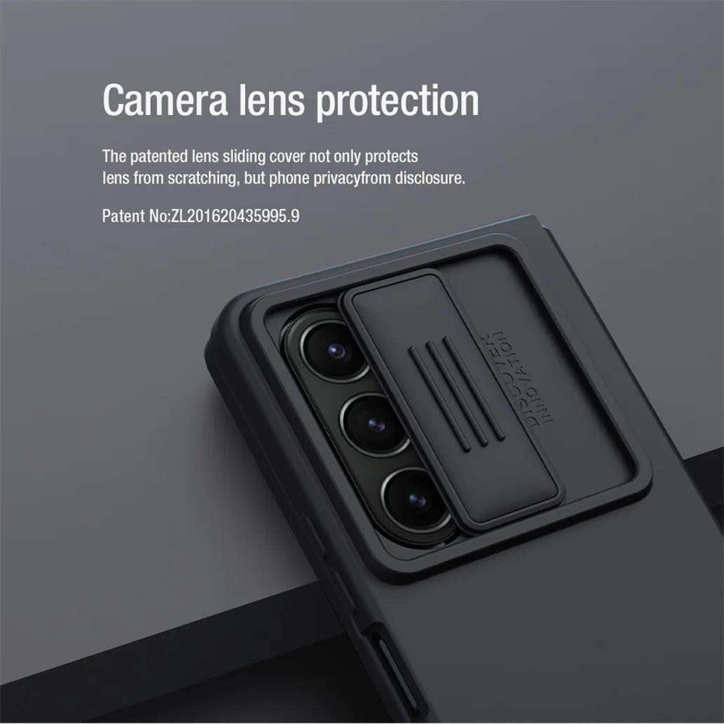 Pentru Samsung Galaxy Z Fold 5 5G Caz NILLKIN Matasoasa Moale de Silicon rezistent la Șocuri 180° Pliere Slide Camera Cover Pentru Samsung Z Fold5