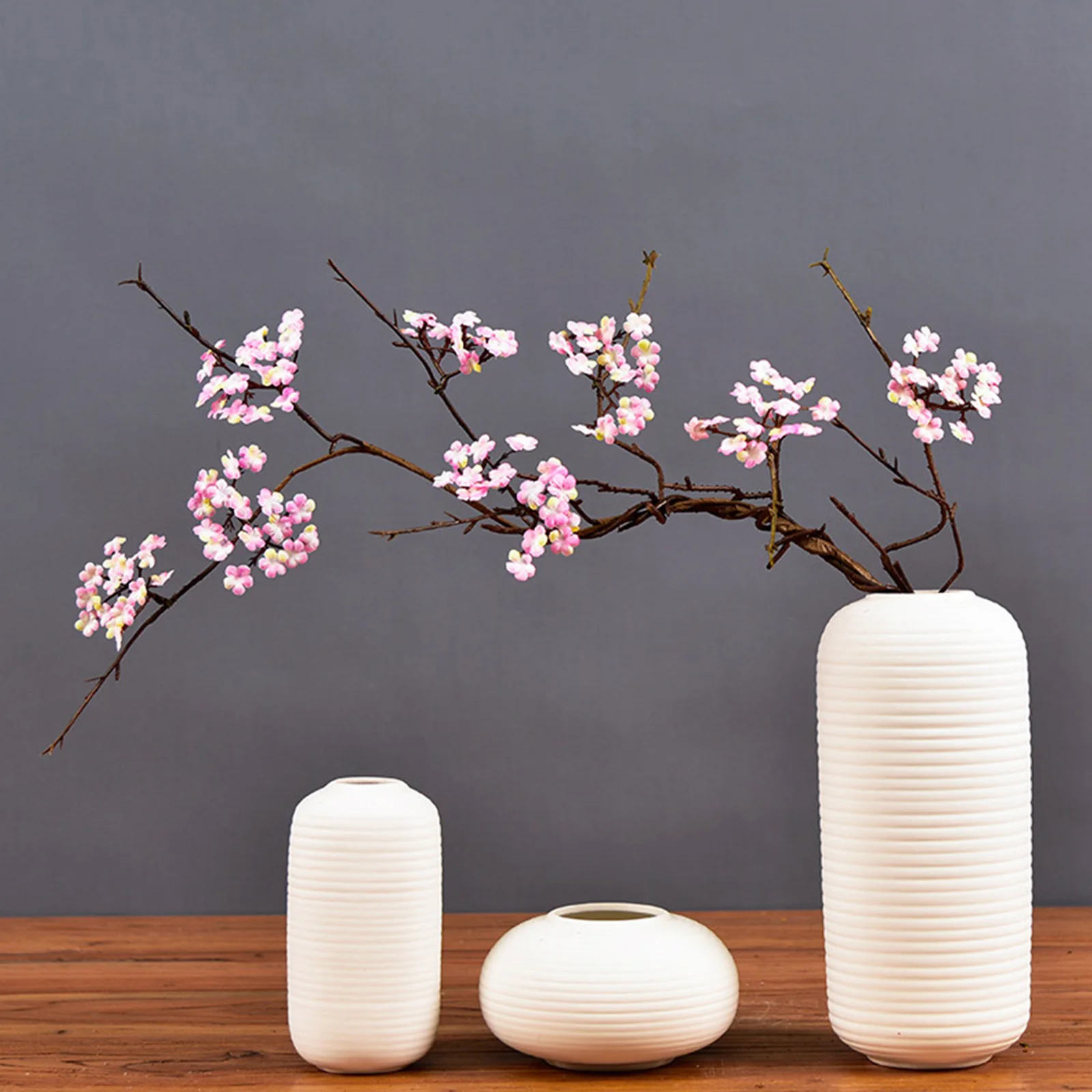 Flori artificiale flori de Cires Ramură de Simulare Fals Sakura Aranjament de Flori DIY Acasă Zen-ca Decor Vaza