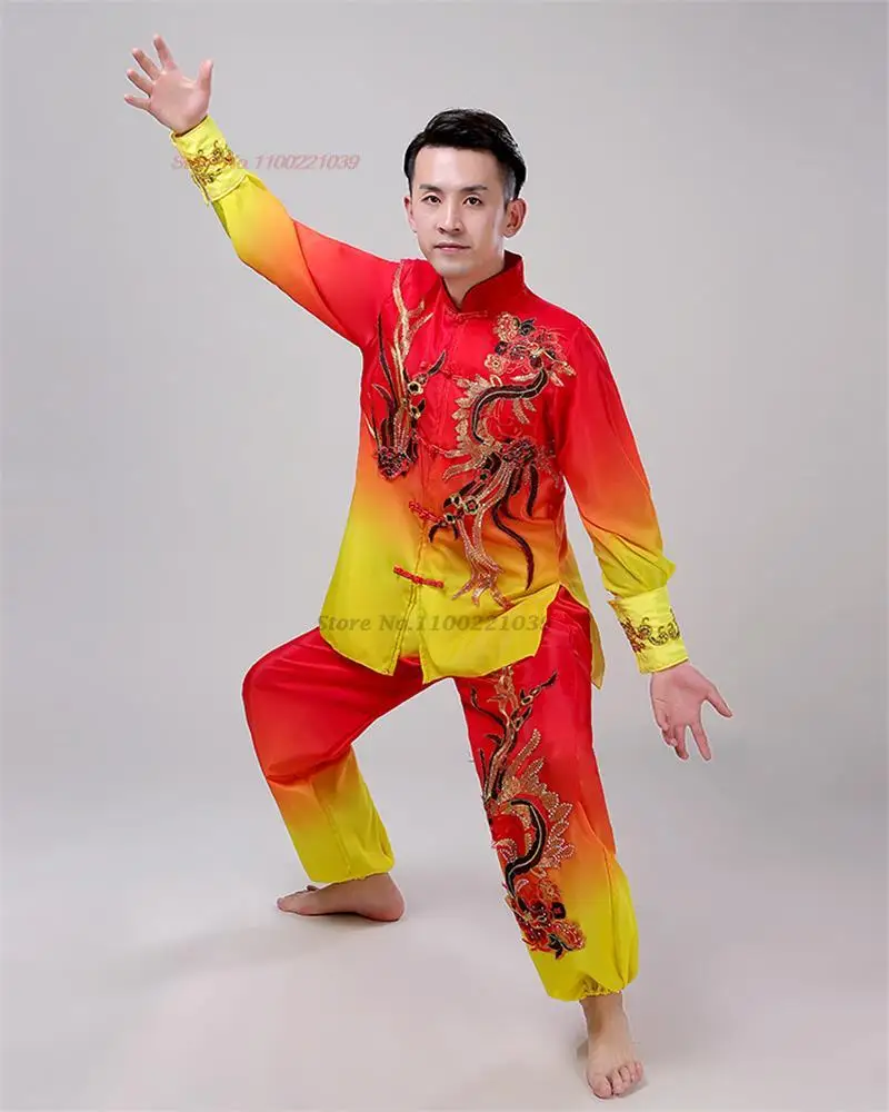2023 tradițională chineză Dragon Dans Leu Tambur Costum de Scenă Costum de Arte Martiale naționale dragon topuri+pant set