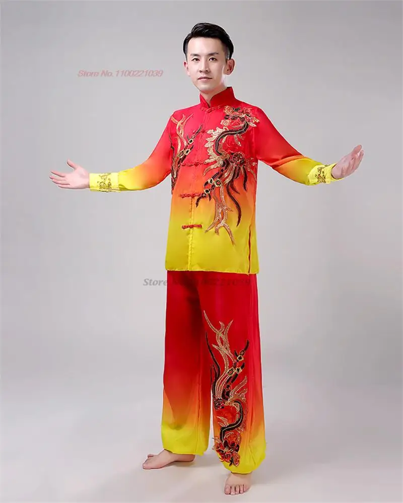 2023 tradițională chineză Dragon Dans Leu Tambur Costum de Scenă Costum de Arte Martiale naționale dragon topuri+pant set