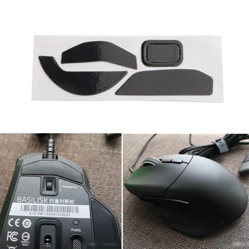 Durabil Gaming mouse Skates Picioare Negre cu Pre-tăiate se Potrivesc pentru Basilisk Y98A