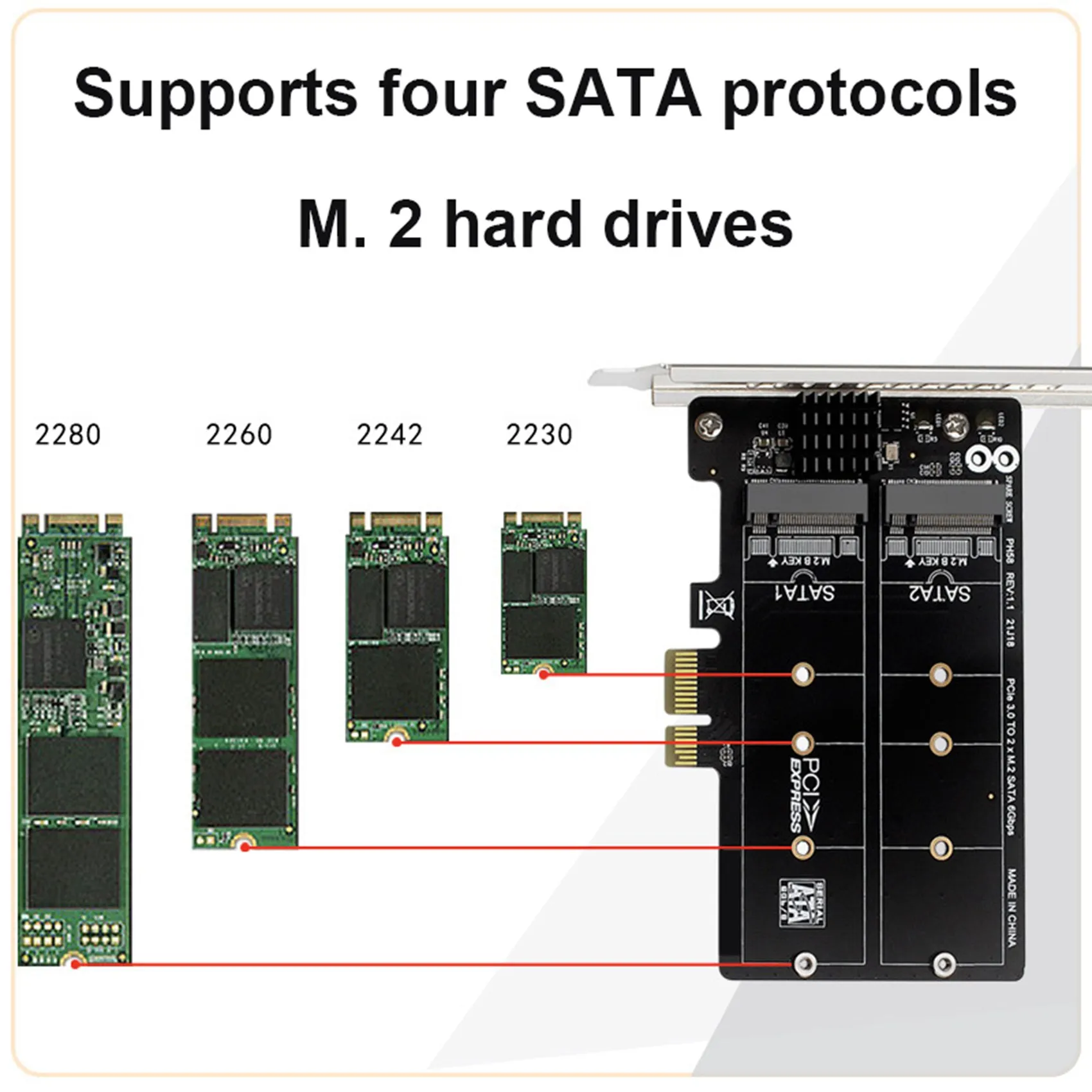 M. 2 SATA la PCIE Card Adaptor Dual-Disk RAID Card Card de Expansiune PCIEX1 să unitati solid state M2 SATA6G Riser Card
