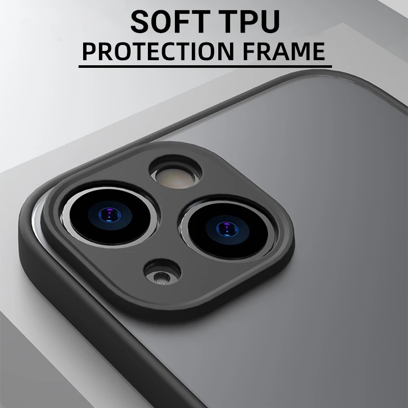Mat PC Cover Pentru iPhone 14 15 Caz Pentru Apple iPhone 13 14 15 Pro Max Cazuri Funda la Șocuri TPU Protecție Telefon Capacul din Spate