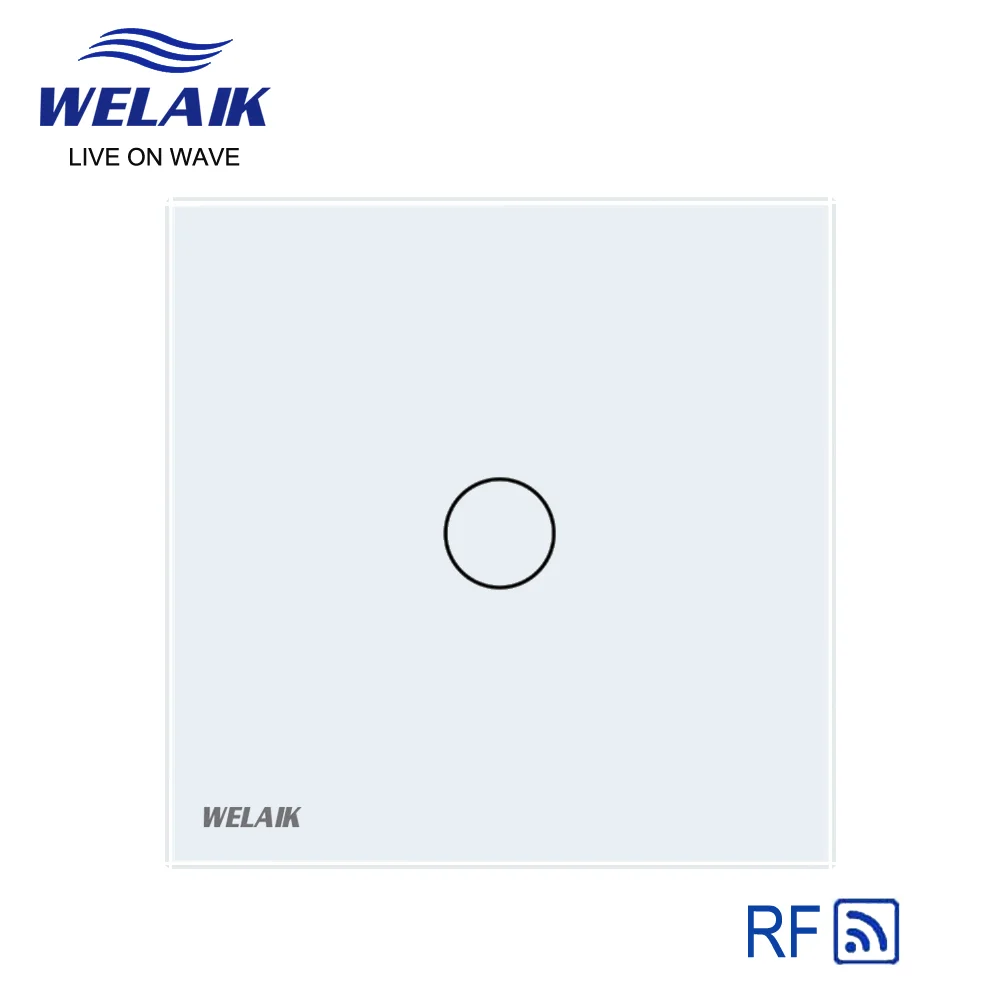 WELAIK 80*80mm Standard UE 1gang1way RF433MHZ Sticlă-Panoul de Control de la Distanță Touch-Comutator de Perete de Lumină-Comutator AC250V A1913CWR01