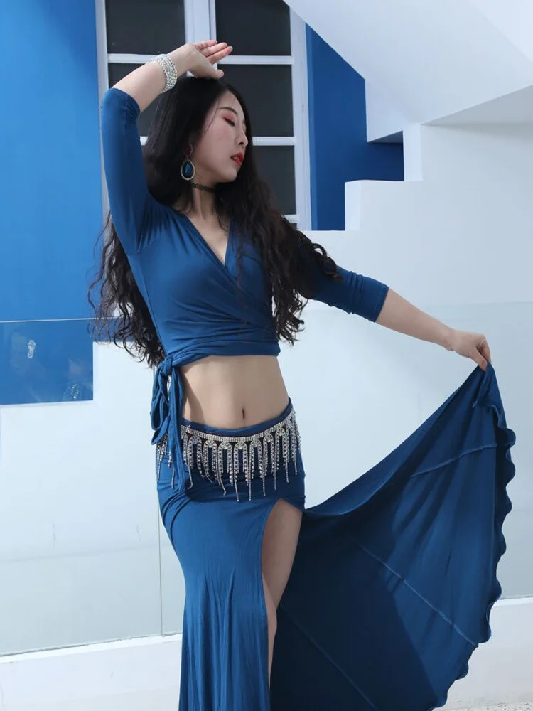 Talie Mare Dans Oriental Fuste Flamco Egiptean Belly Dance Latină Haine De Culoare Solidă Femeii Dansatoare De Jazz Fusta Eleganta